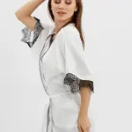 Silk satin dress with robe