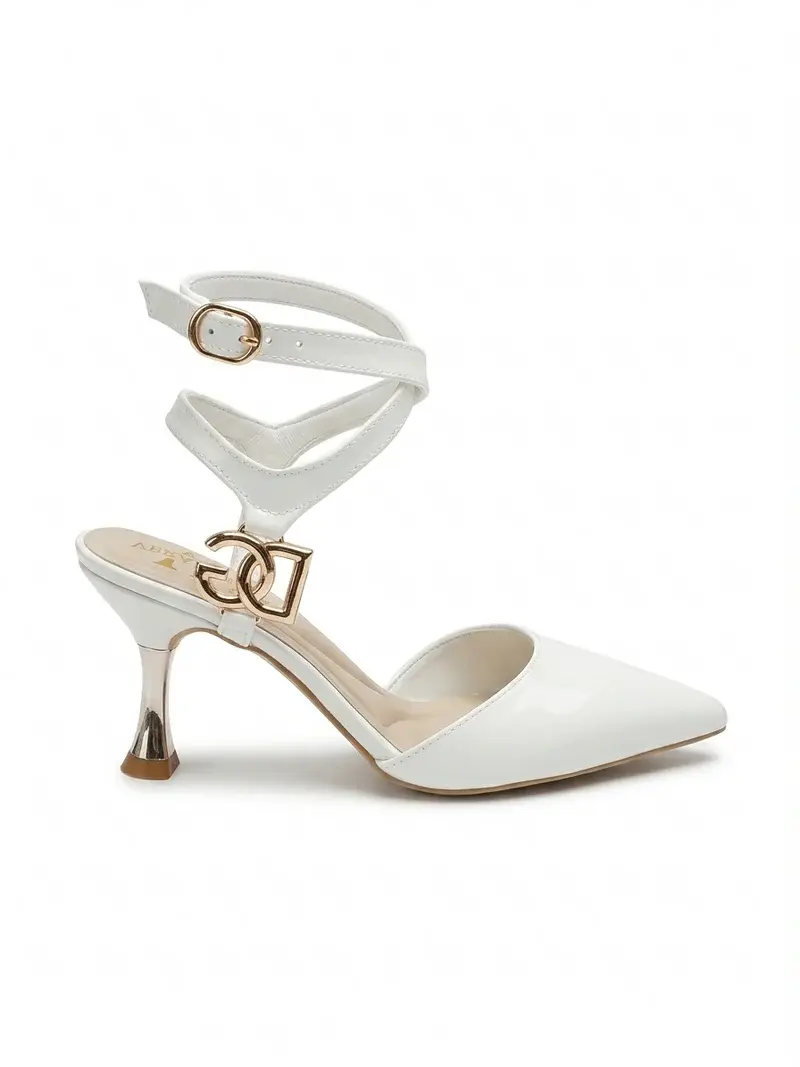 Elegant Heels with Gold Buckle Detail C-86