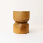 Unique Hand-Turned Wood Stool – Organic Modern Decor