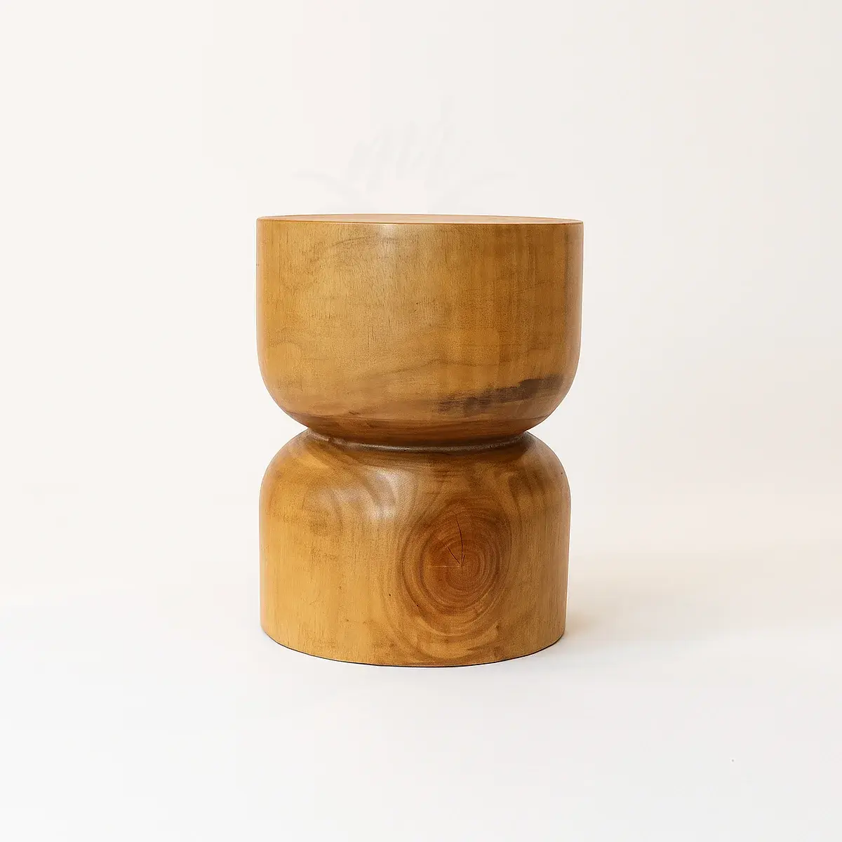 Unique Hand-Turned Wood Stool – Organic Modern Decor