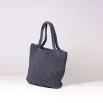 Handmade Crochet Tote Bag – Scandinavian Style Knitted Shopper in Neutral Earth Tones