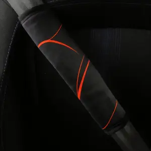 Orange Black - Set of 2 Seat Belt Covers