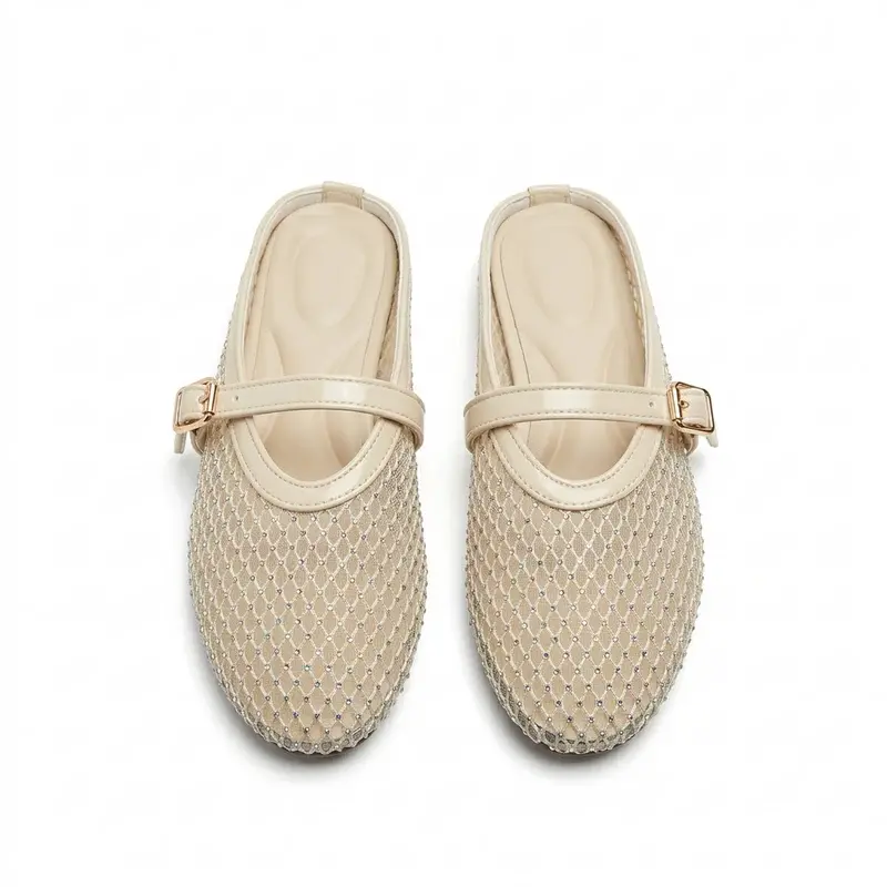 Embellished Mesh Strap Sabot BN-57