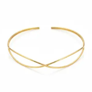 Intertwined Metal Collar Necklace N-70