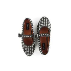 Studded BALLERINA STRAP FLAT