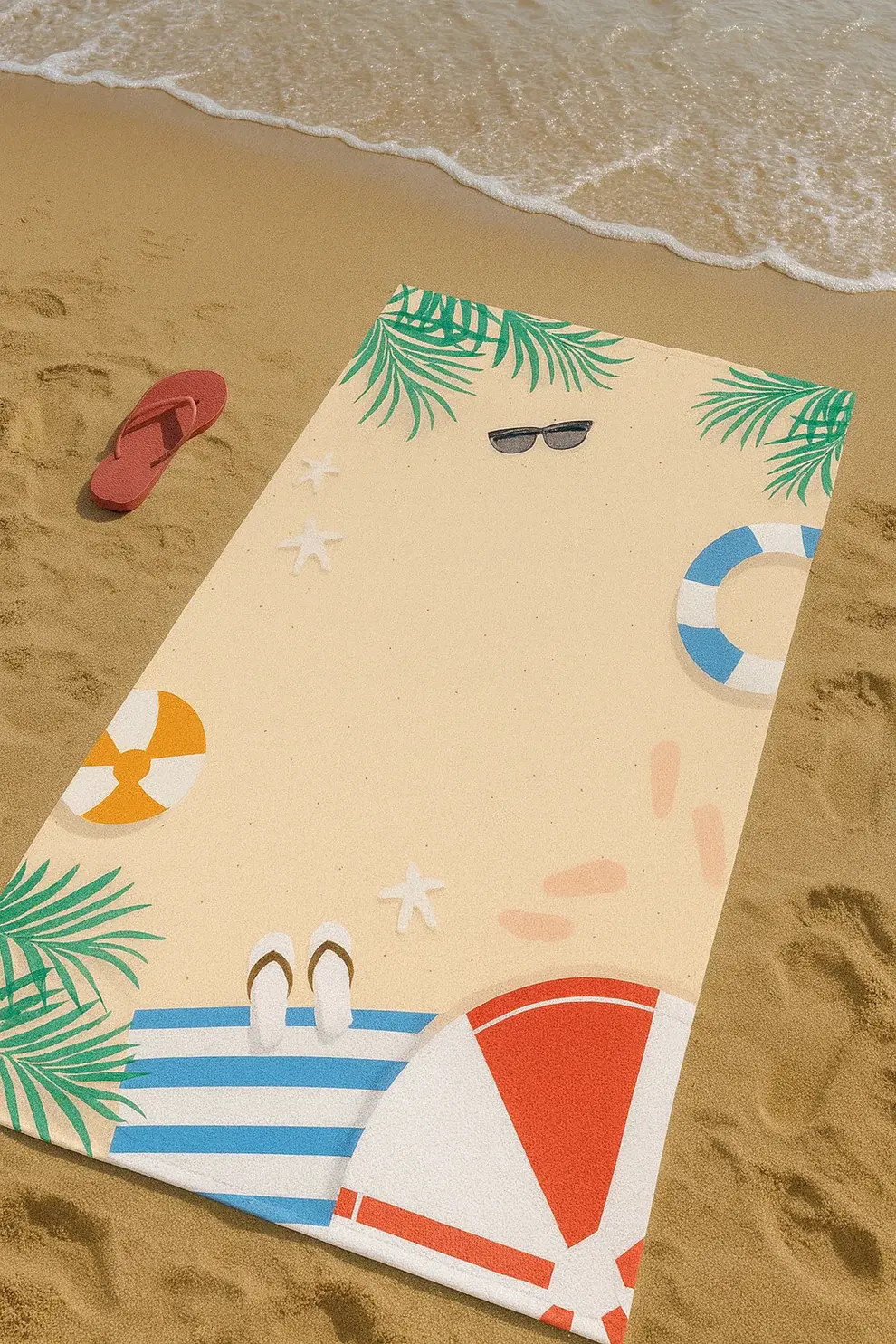 Agha Home Coastal Printed Microfiber Towel