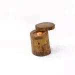 Handmade Natural Candle Natural Wooden Container with Hinged Lid – Handcrafted Elegant Design