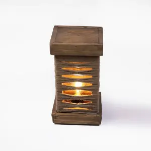 Decorative Wooden Lamp with Warm Light – A Natural Artistic Touch for Any Space