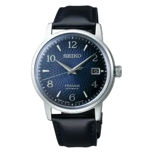 SEIKO Men's Hand Watch PRESAGE Blue Leather Band, Blue Dial SRPE43J1