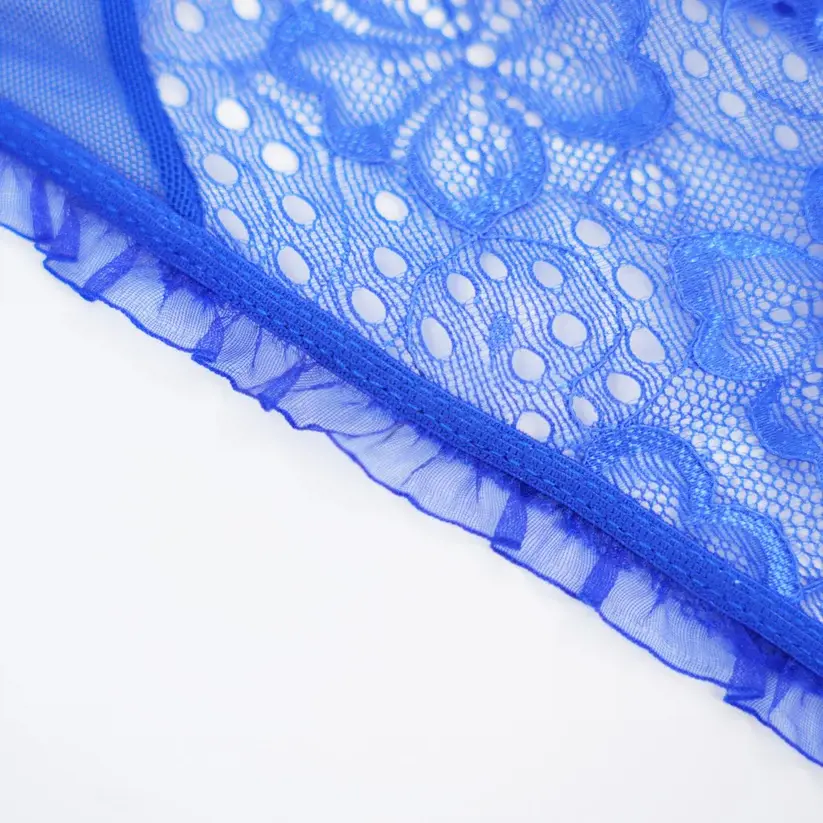 Floral Lace Embroidered Open Crotch Bodysuit