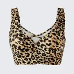 Leopard Print Wirefree Minimizer Bra Plus Size Anti-Sagging Lifting Bralette