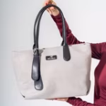 Tote Bag with Contrast Handle - BLACK