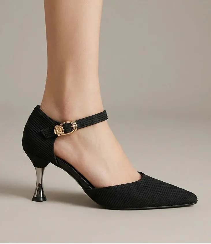 Elegant Rose Buckle Heels C-88