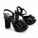 Beaded Embellished Platform Sandals C-124