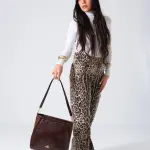 Minimal Shape Shoulder Bag-brown