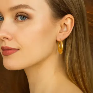 Textured Hoop Earrings – Model EA-25