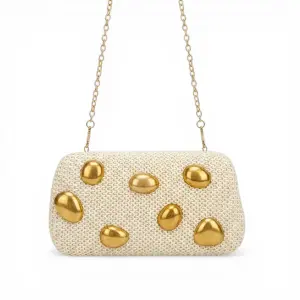 Woven Bag with Gold Studs VS-72