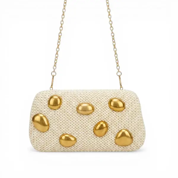 Woven Bag with Gold Studs VS-72