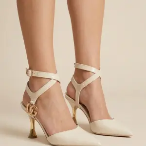 Elegant Heels with Gold Buckle Detail C-86