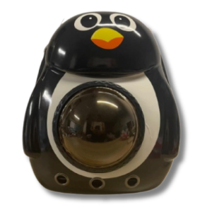 Black Cartoon-Print Backpack