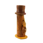 Mr BOB – Hand Carved Floor lamp wood natural Tipped Hat – One Piece