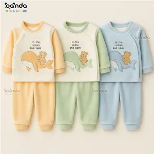 بيجامة قطيفة بيتي حوت ذيل بارز