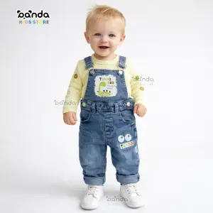 طقم سلوبيت جينز خروجي مع تيشرت ، ديناصور