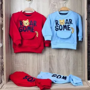 بيجامة بيتي مبطنة اوبر سوفت ، جيب طباعة نمر poar