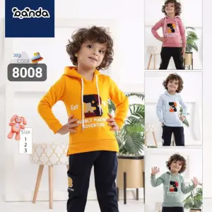 بيجامة بيتي مبطنة وبر سوفت عربية كم رصاصي