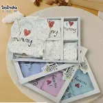 طقم مواليد قطن ١٠ قطع ، مستشفى وسبوع علبة من شيك بيبي ، منقط I love mommy ، هدية