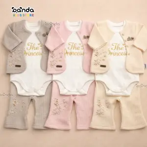 طقم خروجي بناتي ٣ قطع خريفي the princess كراميش