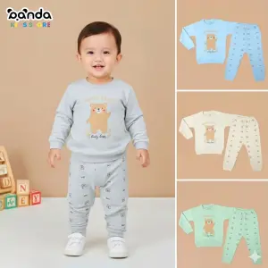 بيجامة قطن بيتي طباعة دب sweet bear، فيوتشر