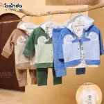 ترنج ٣ قطع قطيفة شتوي جاكيت وتيشرت وبنطلون تطريز فيل