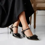 Elegant Heels with Glossy Cherry Detail C-123