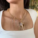 Siren's Fringe Shell Statement Necklace