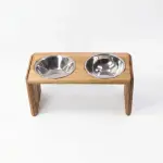 Ergonomic Wooden Cat Food and Water Bowl Stand – Premium Handmade Pet Feeder