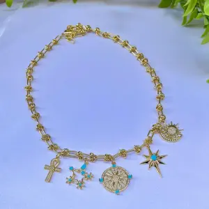 Turquoise Mystic Charms Necklace