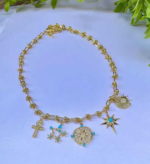 Turquoise Mystic Charms Necklace