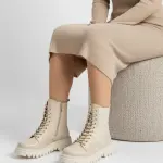 Boots leather with diamonds on the side – B-50