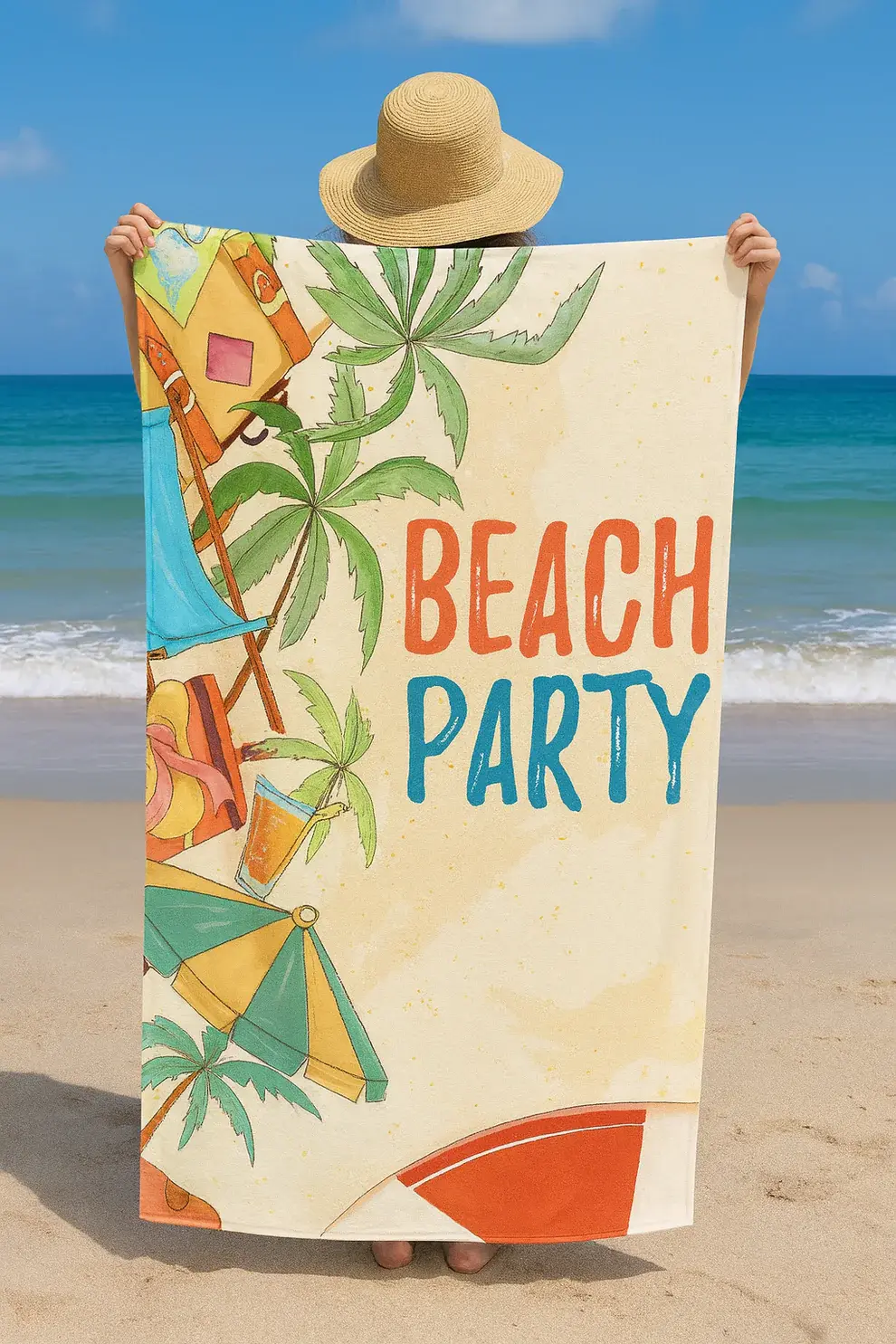 Agha Home Coastal Printed Microfiber Towel