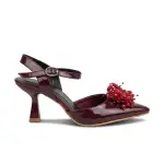 Elegant Heels with Glossy Cherry Detail C-123