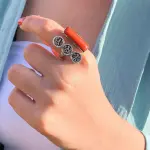 خاتم كلمات حجر طبيعي فضه عربي