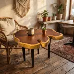Handcrafted Live-Edge Natural Wood Coffee Table