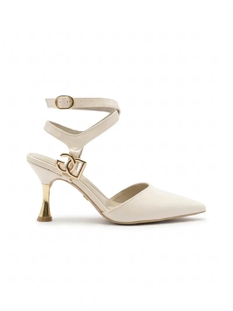 Elegant Heels with Gold Buckle Detail C-86