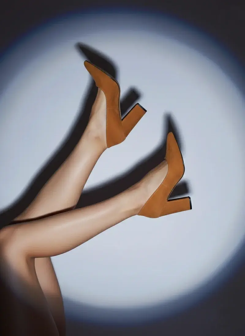 Leather Sandal Thick Heel-R-800