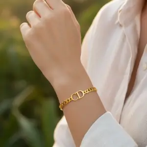 Bracelet Stainless Steel with CD Initial BR-41