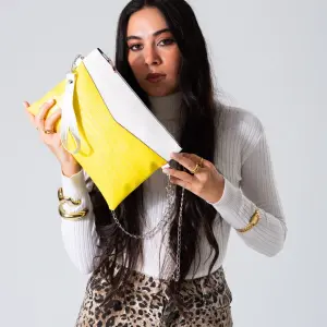 Metallic Texture Clutch-yellow
