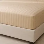 Agha Home Essential Comfort Microfiber Fitted Sheet Set Beige Stripe (3PCS)