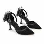 Elegant Lace Heels with Statement Bow C-126