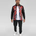 Men's Printed Red Jacket